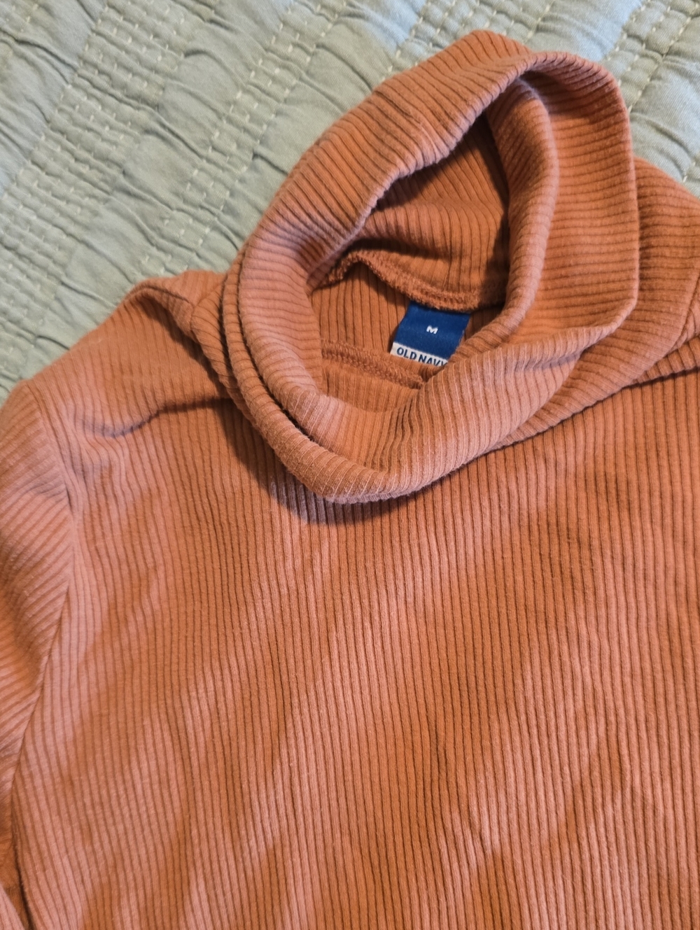 Old Navy Ribbed Turtle Neck Top — Terracotta Orange